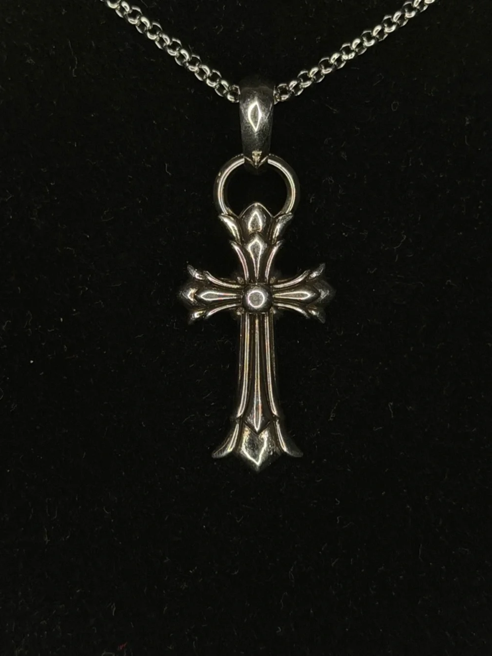 Chrome Hearts Double Floral Cross Stacked Unisex Necklace